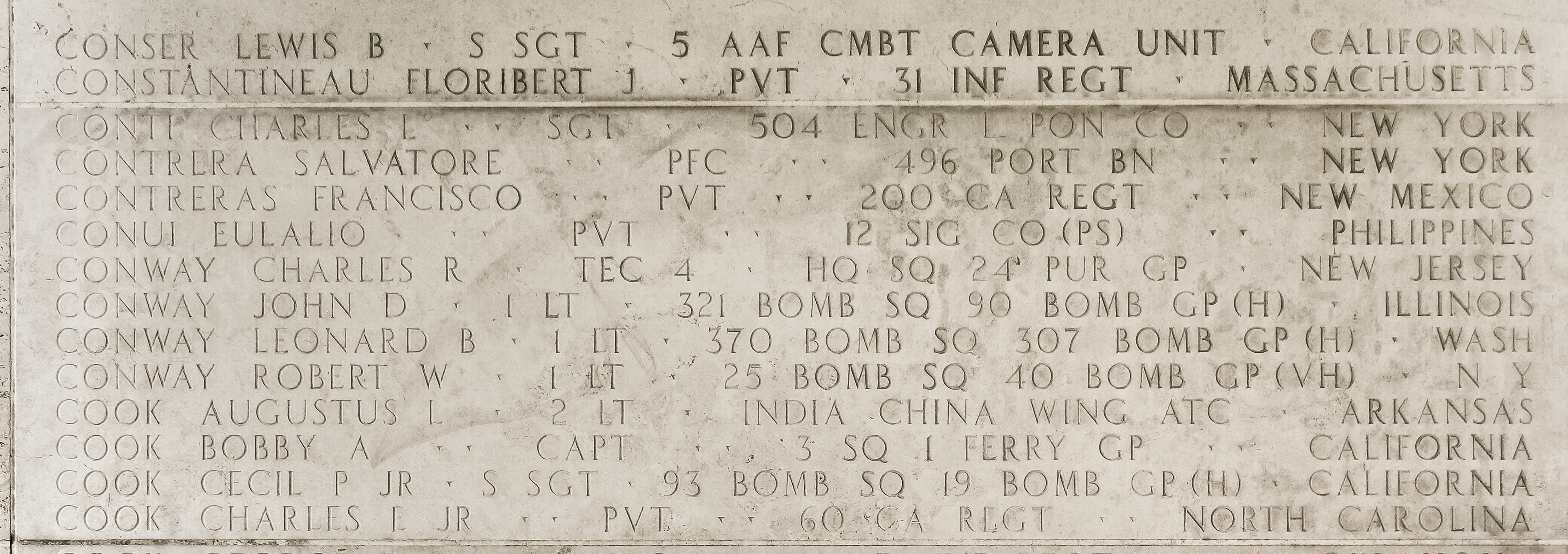 Robert W. Conway, First Lieutenant